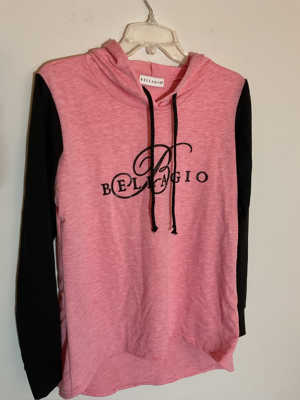 Bellagio Pink Hoodie with Black Drawstrings